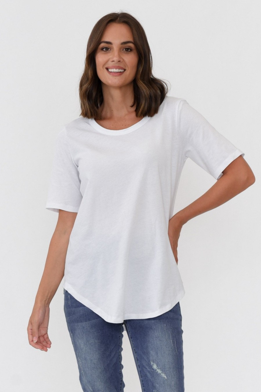 Clothing Betty Basics Cotton Tops | Ariana White Cotton Tee