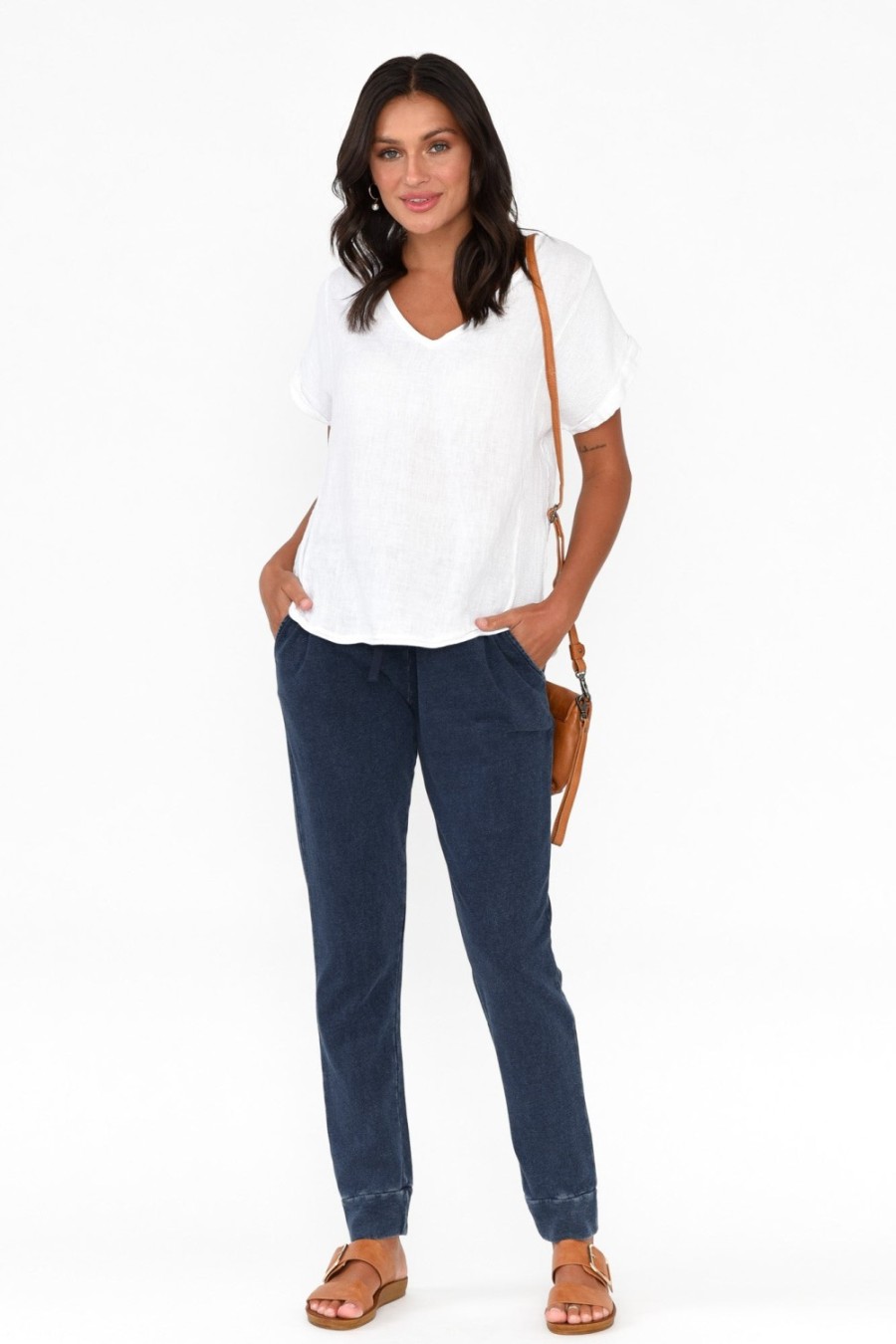 Clothing Betty Basics Pants | Heidi Indigo Cuffed Jogger Pant