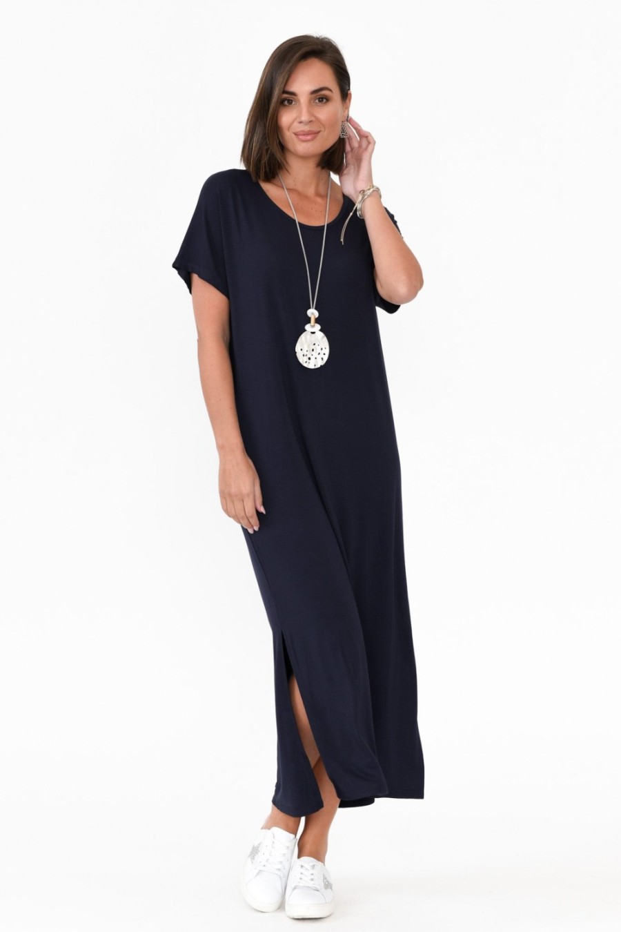 Clothing Bamboo Villa Bamboo Dresses | Remy Navy Bamboo Maxi Dress