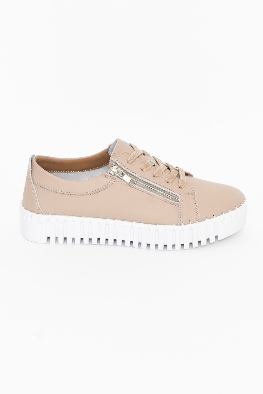 Shoes Bay Lane Leather Sneakers | Medusa Nude Platform Sneaker