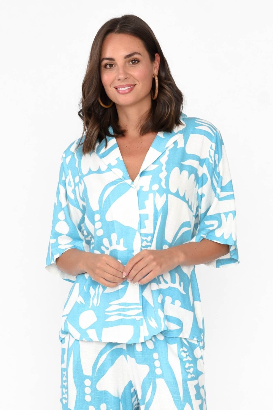 Clothing Label of Love Shirts | Emberly Blue Abstract Shirt