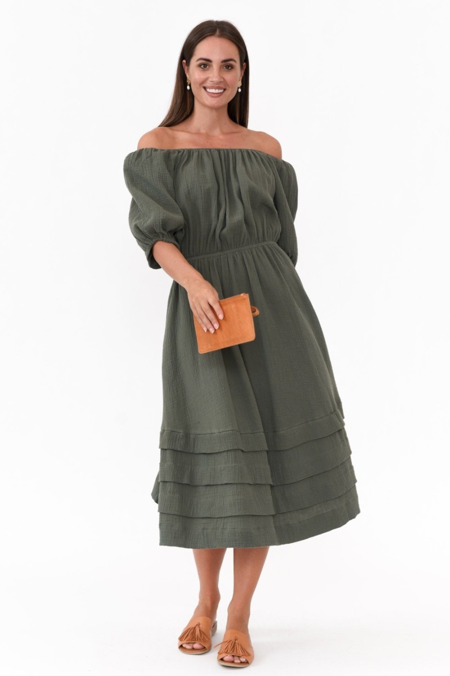 Clothing PQ Cotton Dresses | Juliette Dark Green Cotton Dress