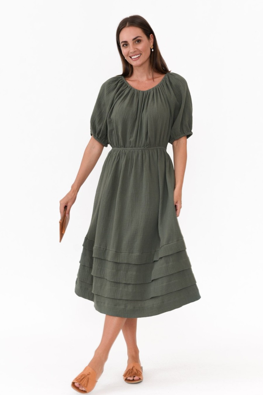 Clothing PQ Cotton Dresses | Juliette Dark Green Cotton Dress