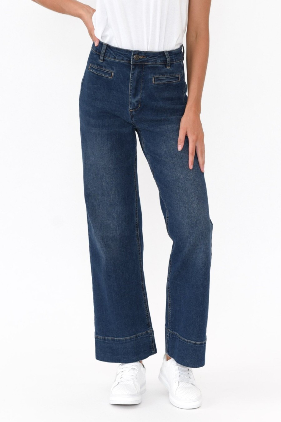 Clothing Threadz Jeans | Georgia Blue Cotton Jean