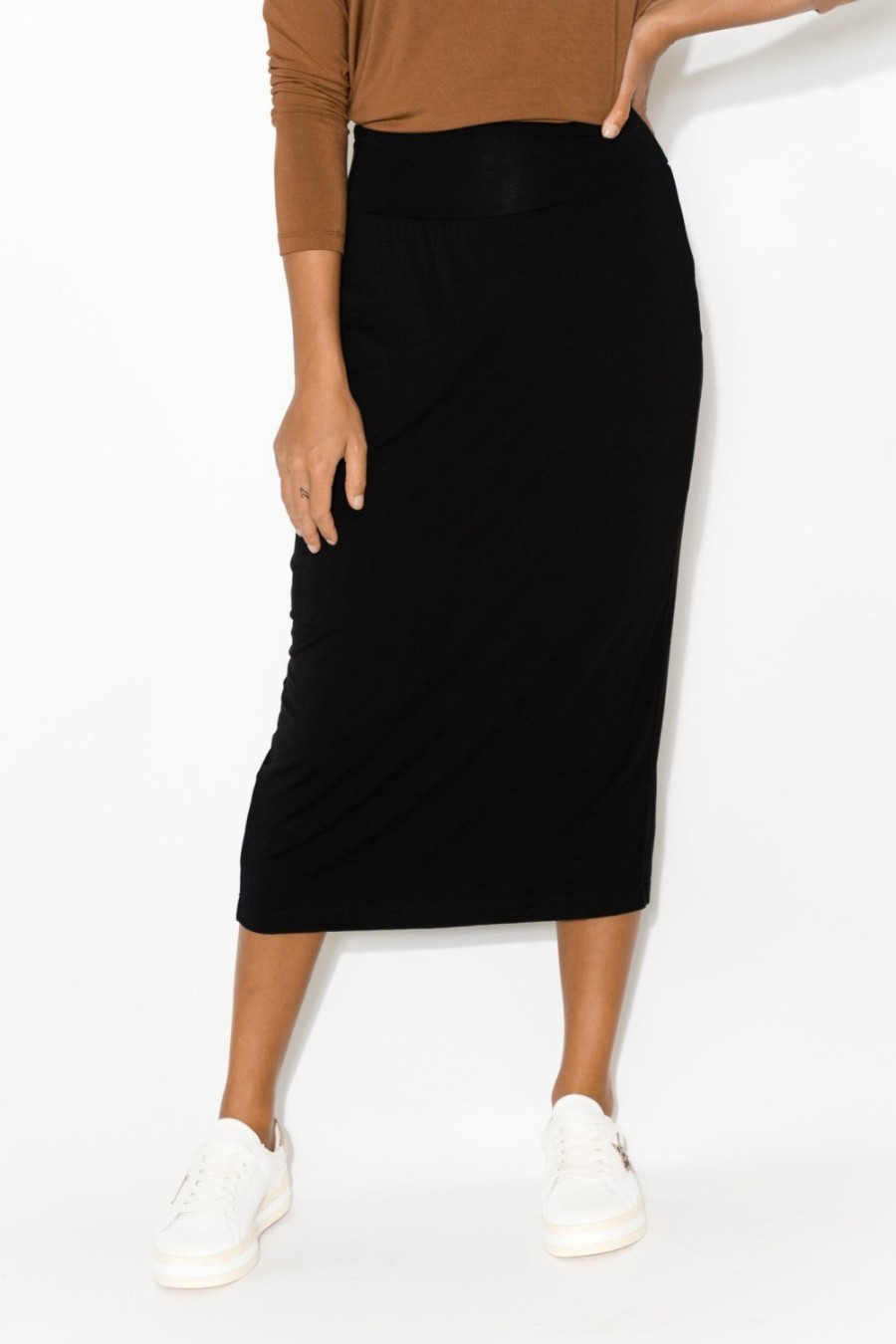 Clothing Lou Lou Skirts | Black Bamboo Maxi Tube Skirt