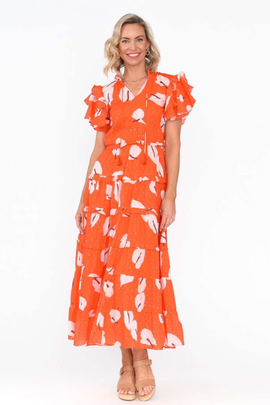 Clothing Maude Vivante Cotton Dresses | Sana Sunset Petals Cotton Frill Dress