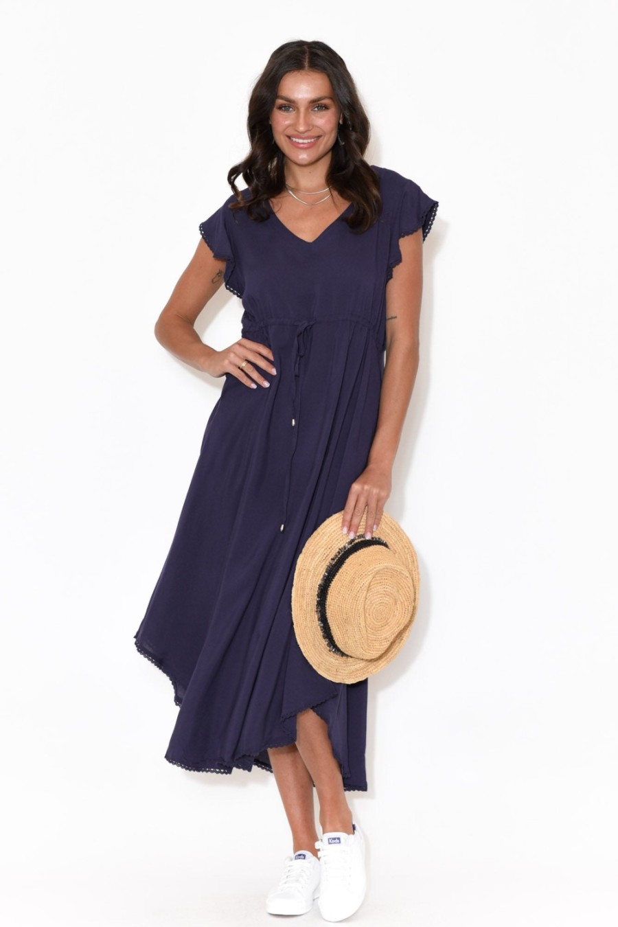 Clothing New U Collection Midi Dresses | Libby Navy Midi Dress