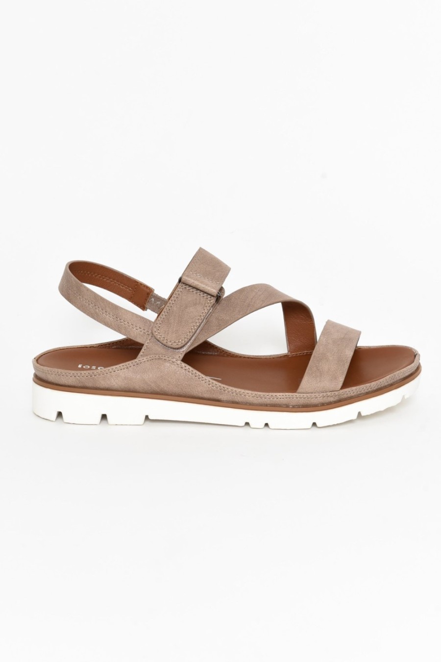 Shoes Los Cabos Flat Sandals | Ashli Taupe Strappy Sandal