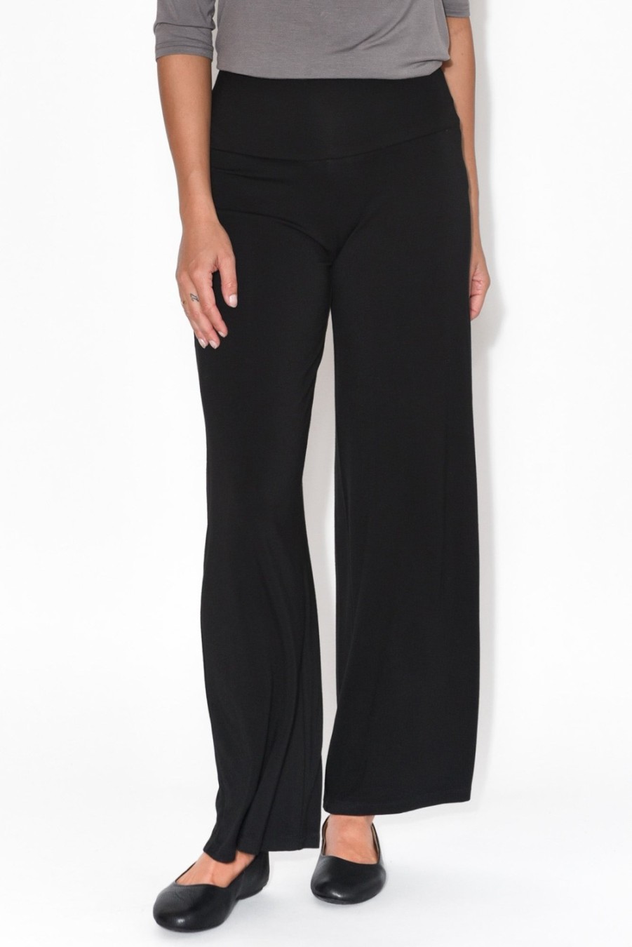 Clothing Bamboo Body Pants | Cory Black Bamboo Wide Leg Pant