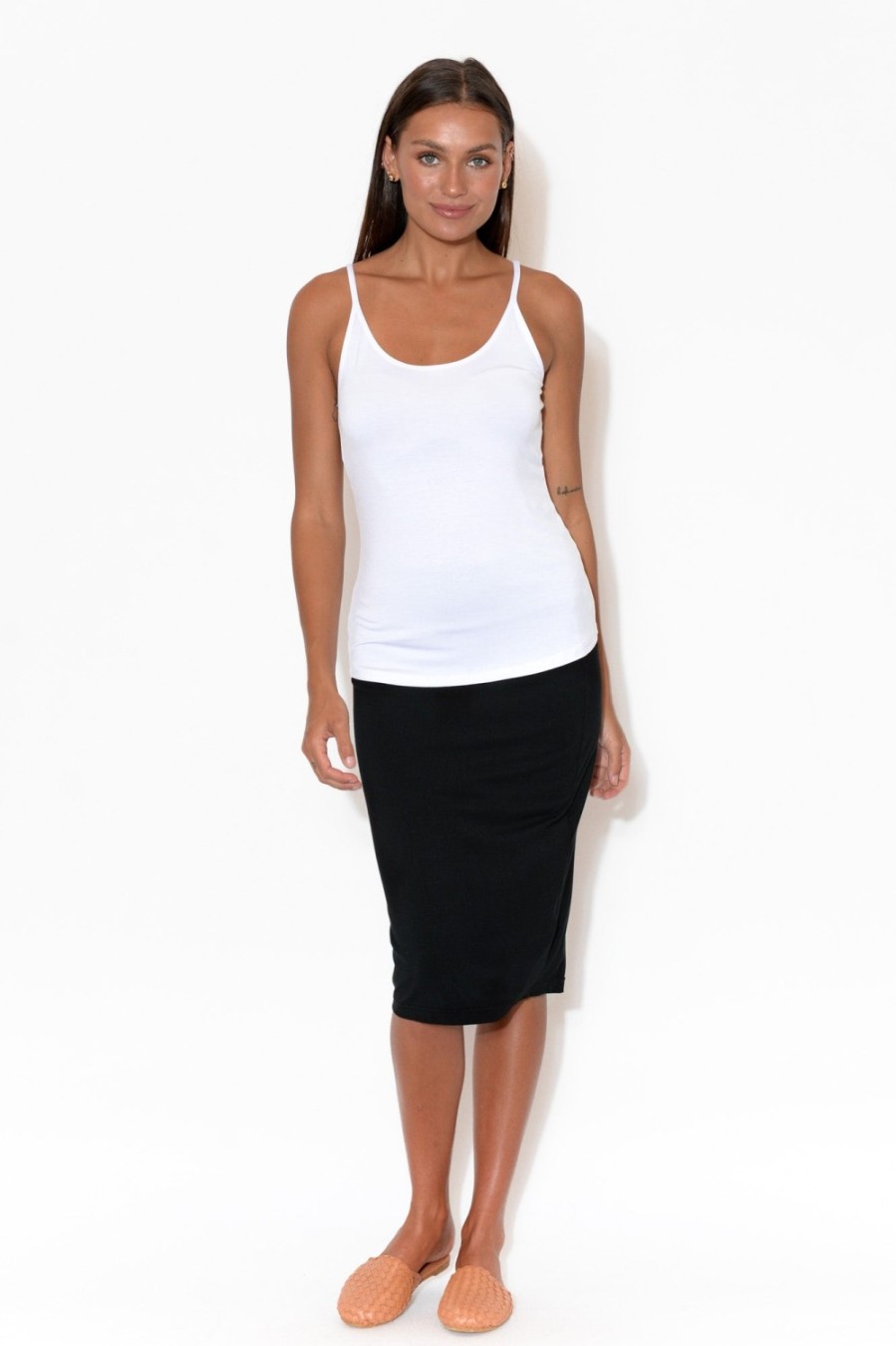 Clothing Betty Basics Sleeveless Tops | Veronica White Reversible Cami