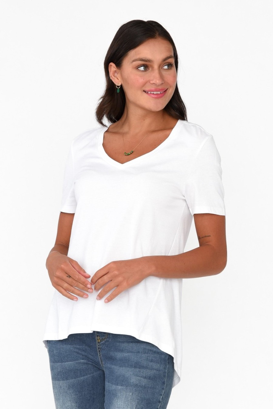 Clothing Betty Basics Cotton Tops | Luella White Cotton Tee