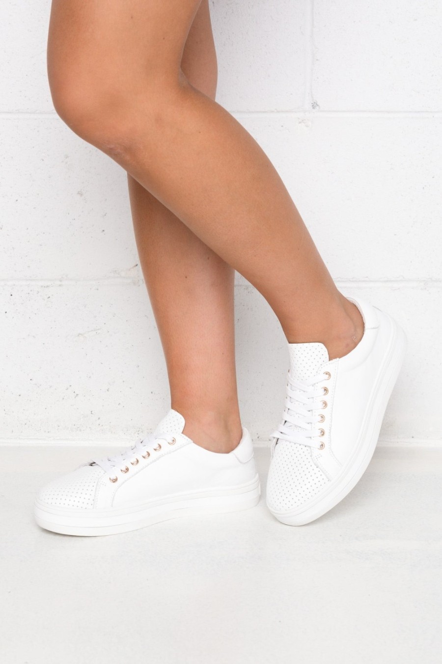 Shoes Alfie and Evie White Sneakers | Paradise White Leather Sneaker