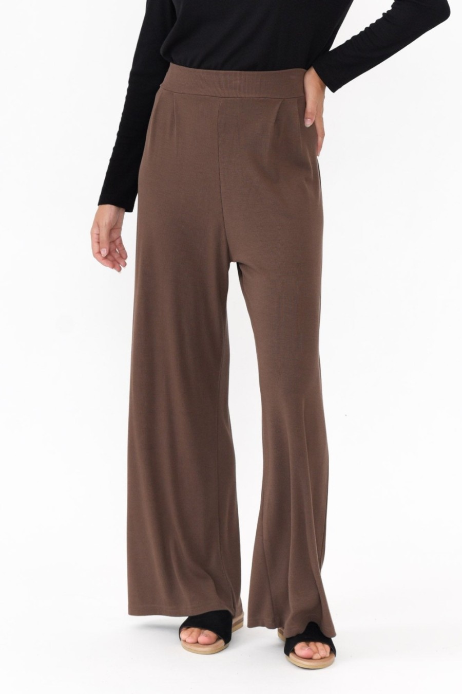 Clothing Lou Lou Pants | Joplin Chocolate Bamboo Wide Leg Pant