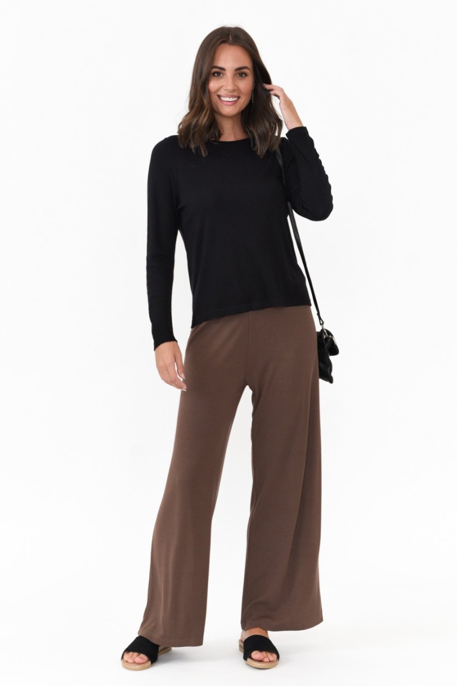 Clothing Lou Lou Pants | Joplin Chocolate Bamboo Wide Leg Pant