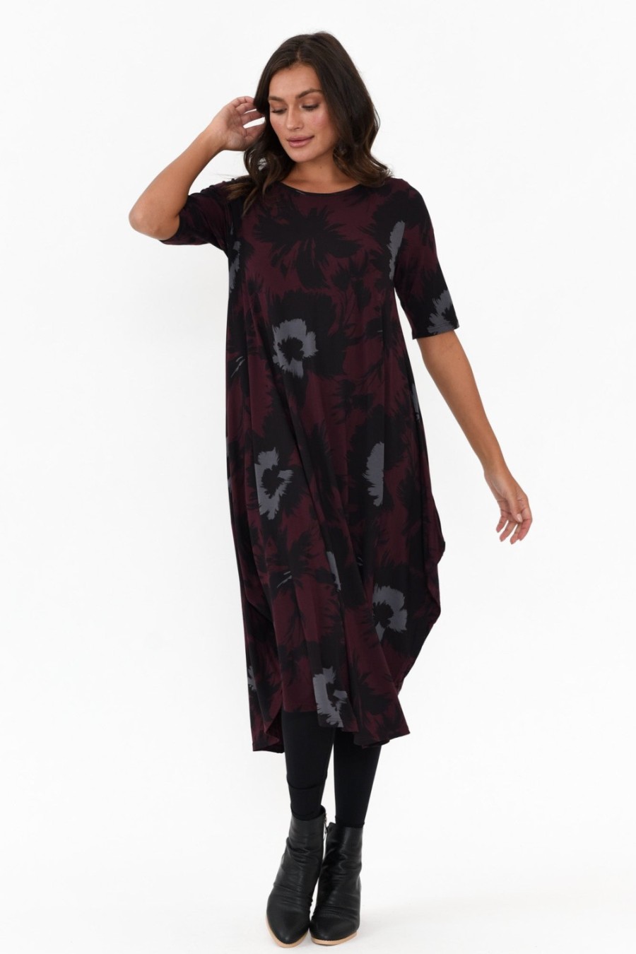 Clothing Tani Midi Dresses | Bloom Micro Modal Tri Drape Dress