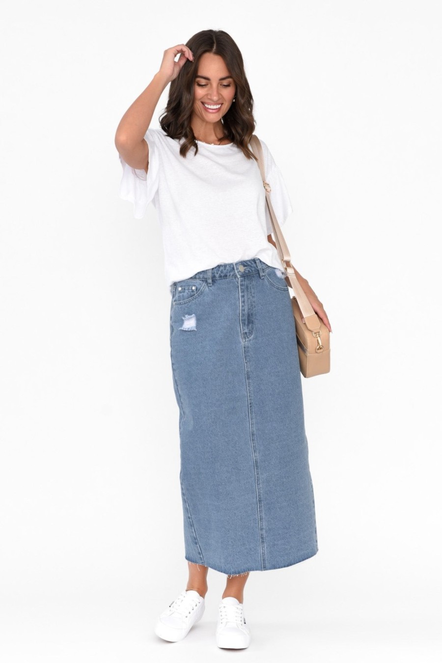 Clothing Country Denim Skirts | Sheldon Blue Denim Maxi Skirt