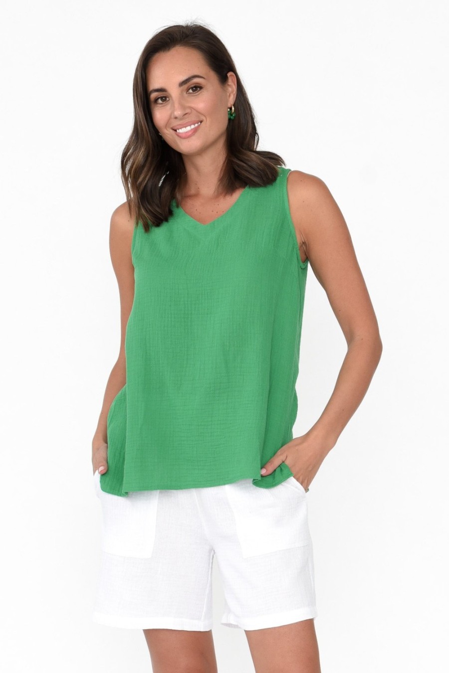 Clothing Threadz Cotton Tops | Byron Green Cotton Tank