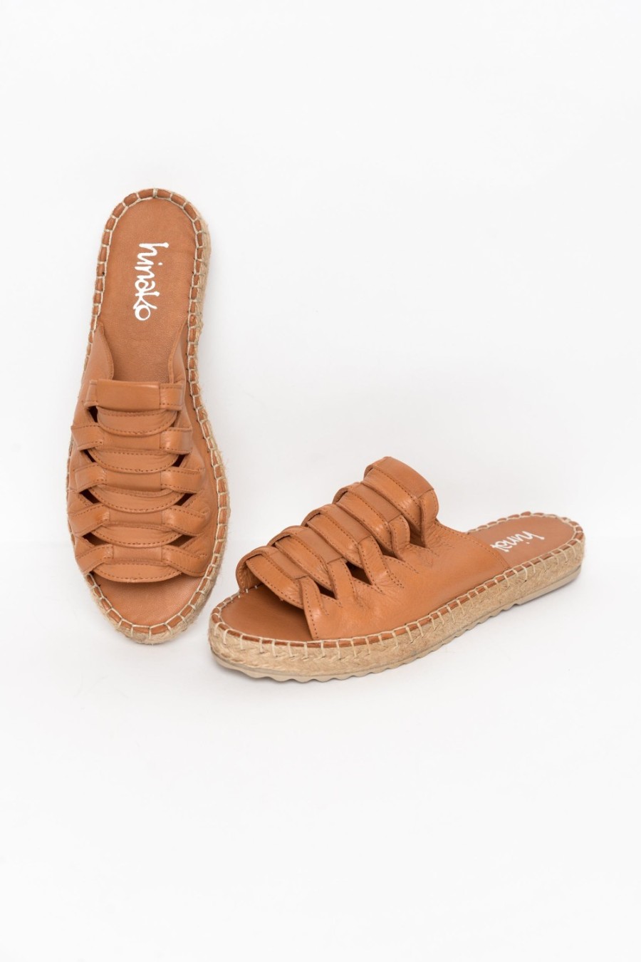 Shoes Hinako Flat Sandals | Lola Tan Leather Espadrille Platform Slide