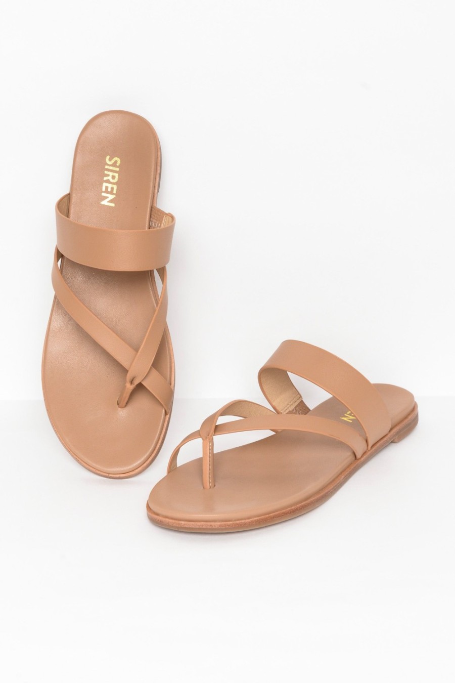 Shoes Siren Slides | Tuesday Nude Leather Strappy Slide