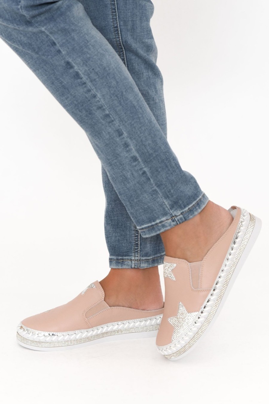 Shoes Lav-ish Leather Sneakers | Brynn Blush Star Leather Mule