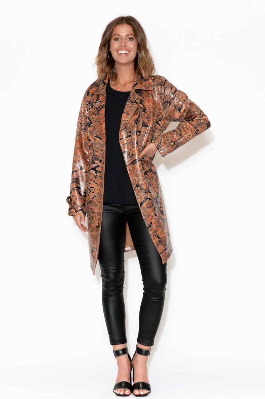 Clothing Holmes u0026 Fallon Jackets | Carissa Tan Snake Coat