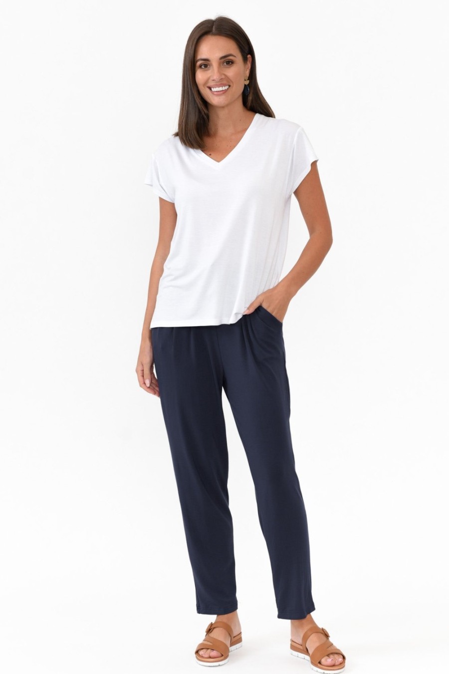 Clothing Willow Tree Pants | Alabama Navy Modal Straight Leg Pant