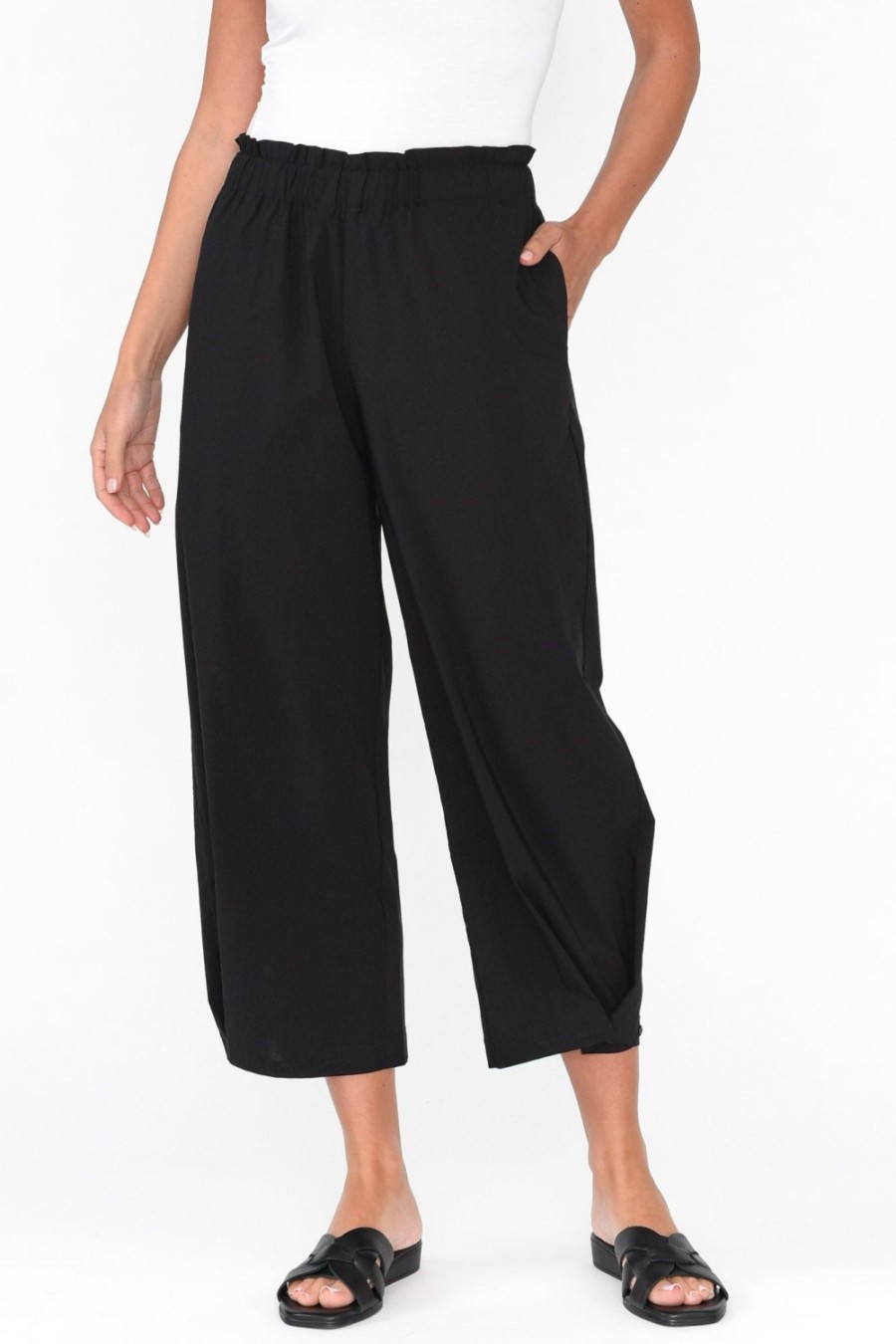 Clothing Clarity Pants | Carlton Black Convertible Cropped Pant