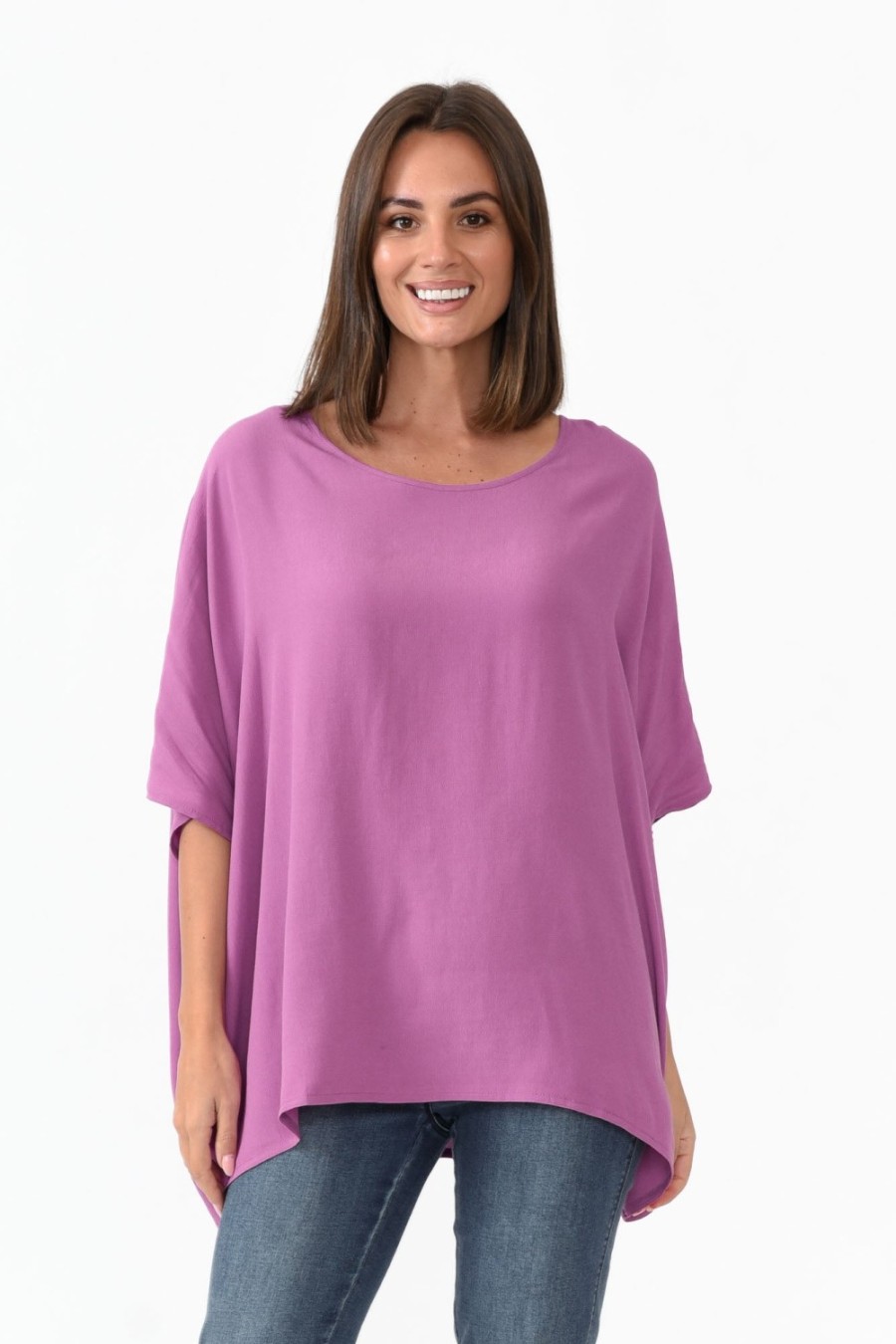 Clothing Slate the Label Sleeved Tops | Mali Purple Drape Top