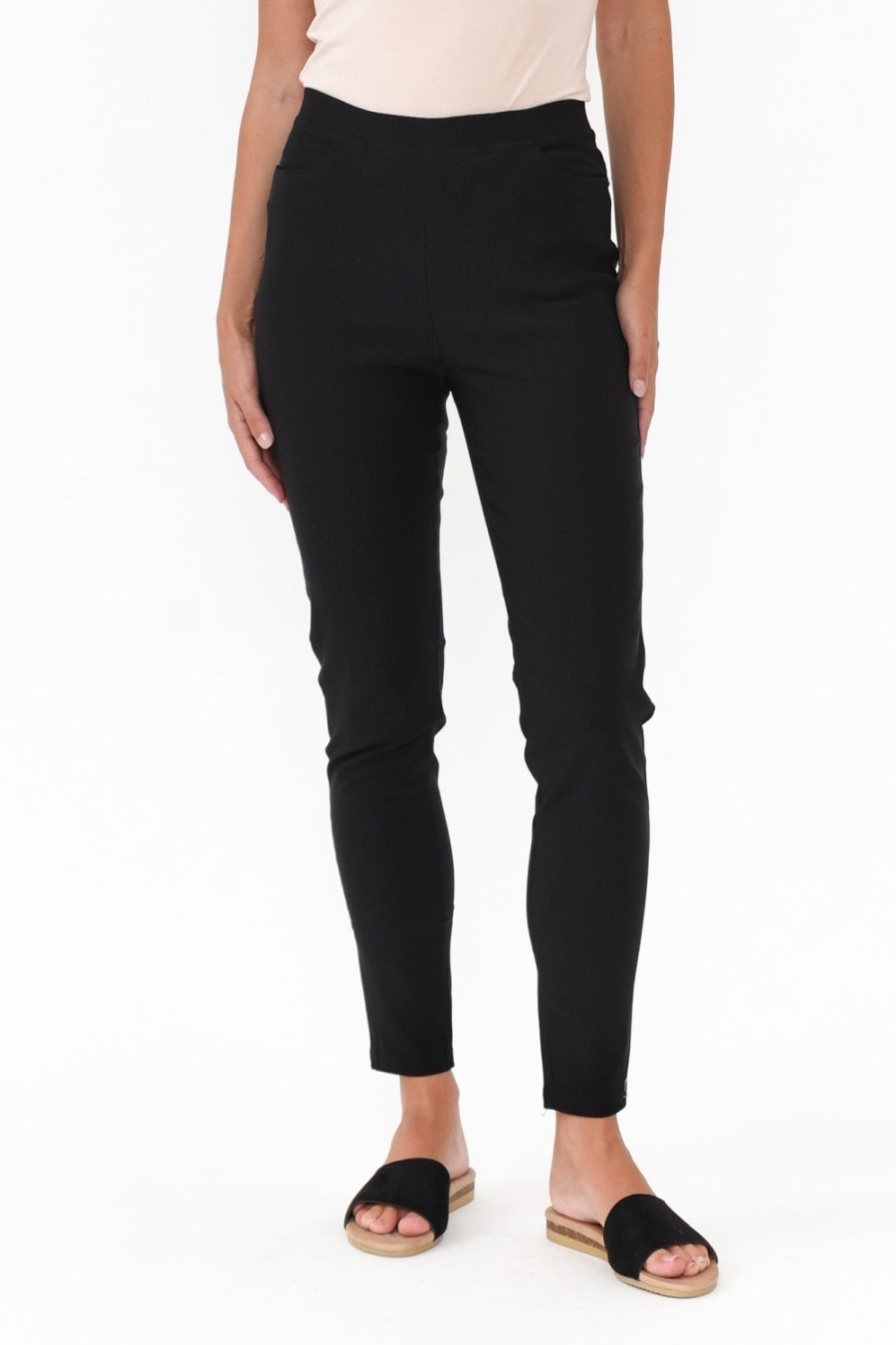 Clothing Willow Tree Pants | Dixon Black Cotton Stretch Pant