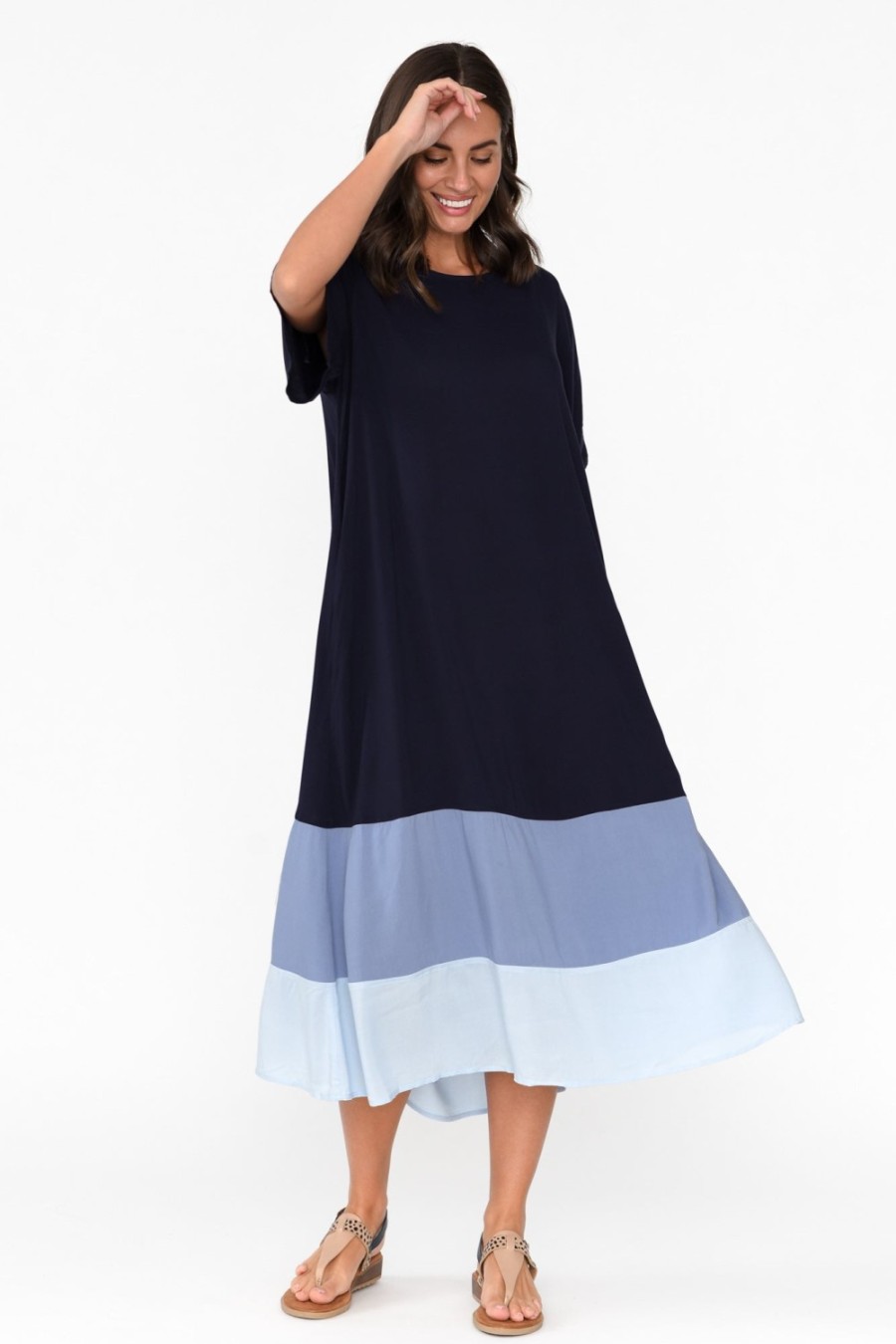 Clothing Pq Midi Dresses | Justina Navy Stripe Maxi Dress