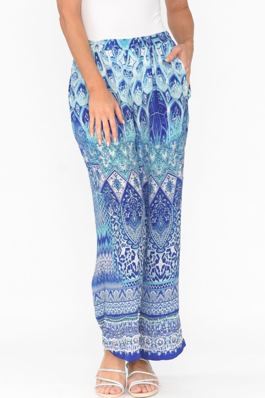 Clothing Fashion Spectrum Pants | Florence Blue Silk Wide Leg Pant