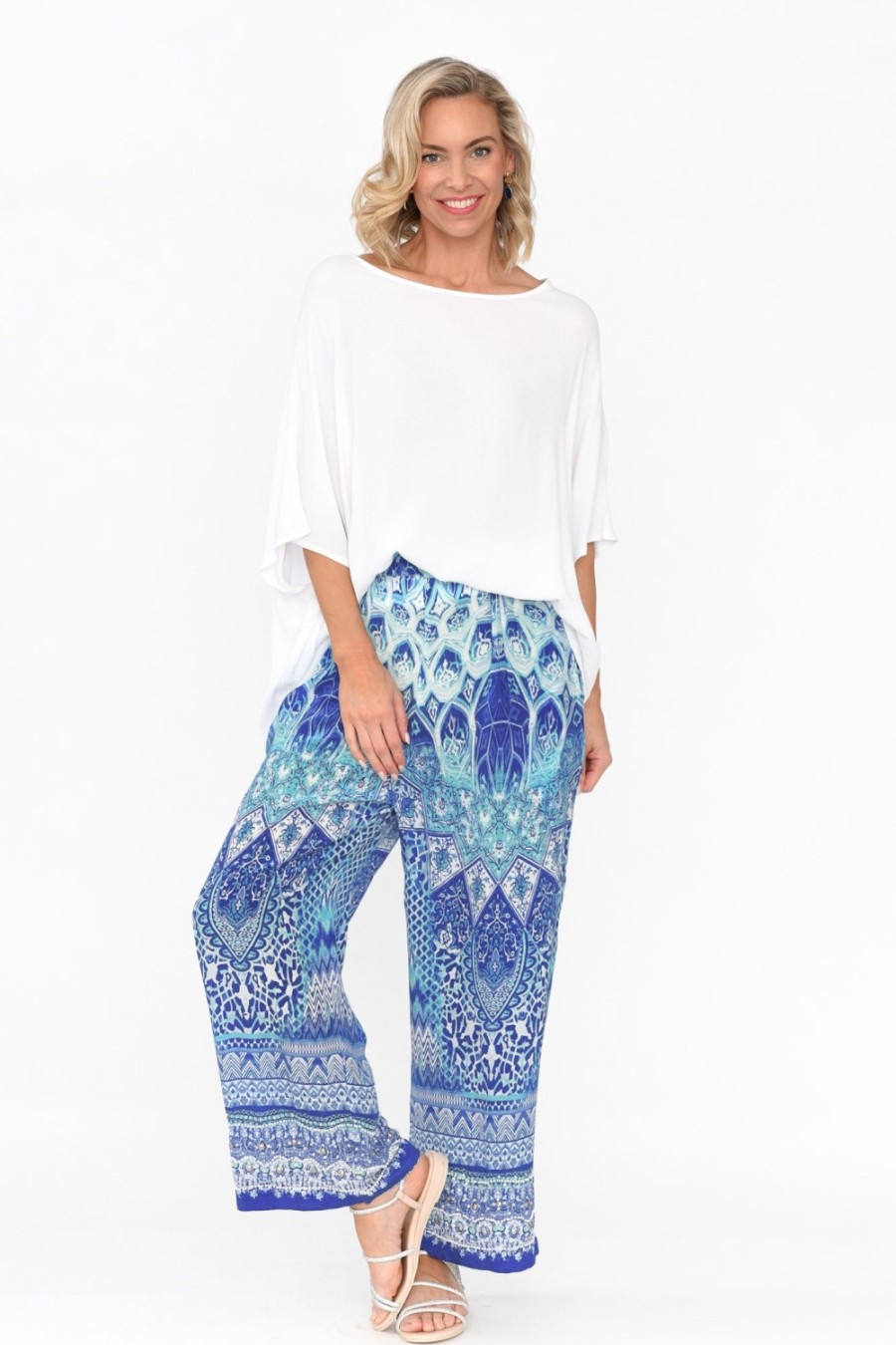 Clothing Fashion Spectrum Pants | Florence Blue Silk Wide Leg Pant