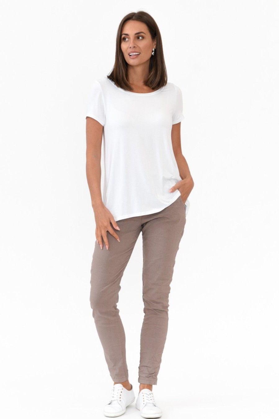 Clothing Rosa Sera Pants | Samford Taupe Crinkle Drawstring Pant