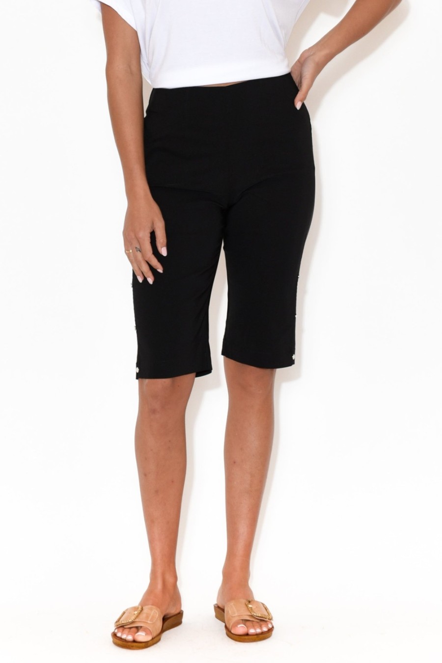 Clothing Threadz Shorts | Alyssa Black Pocket Shorts