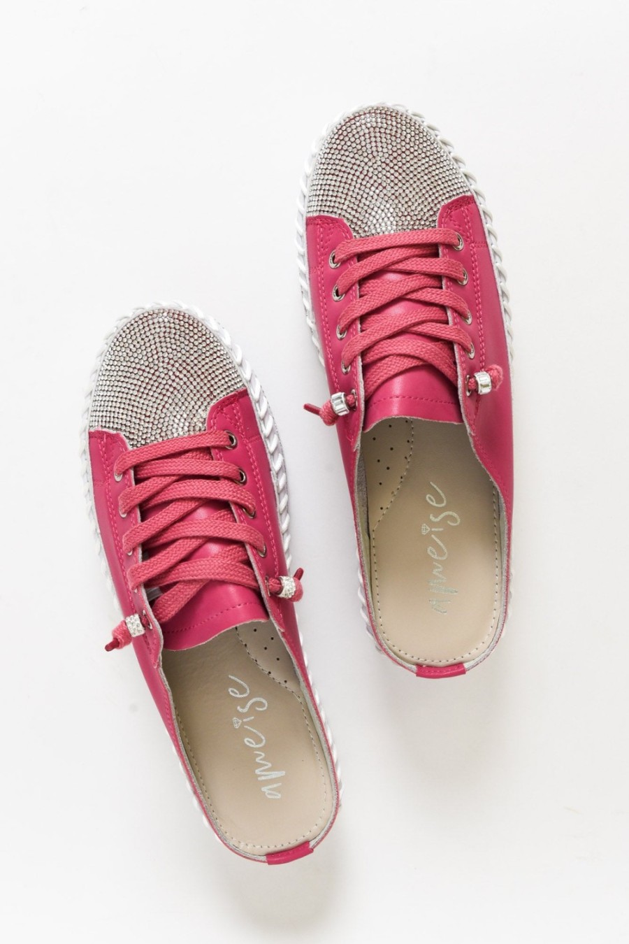 Shoes Ameise Leather Sneakers | Sarah Hot Pink Leather Mule Sneaker