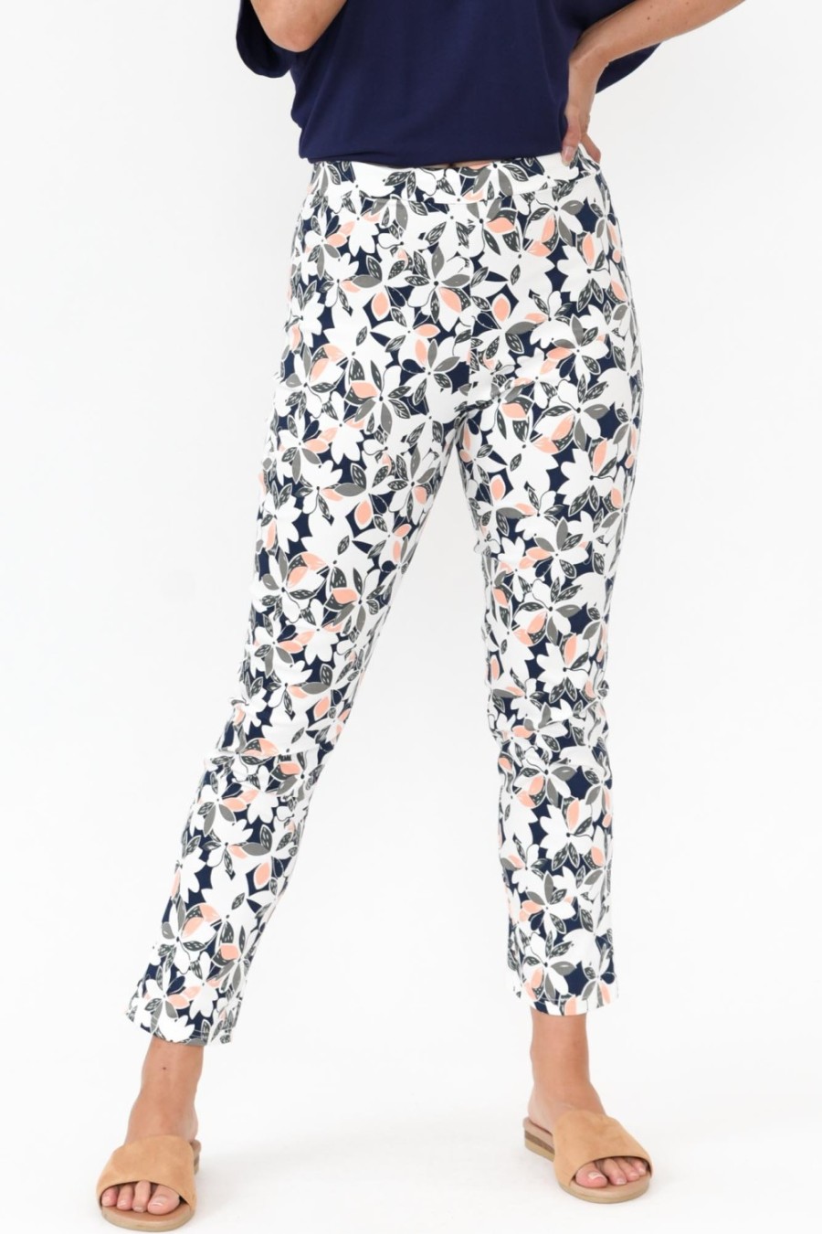 Clothing Bamboo Whispers Pants | Milo Navy Floral Stretch Pant