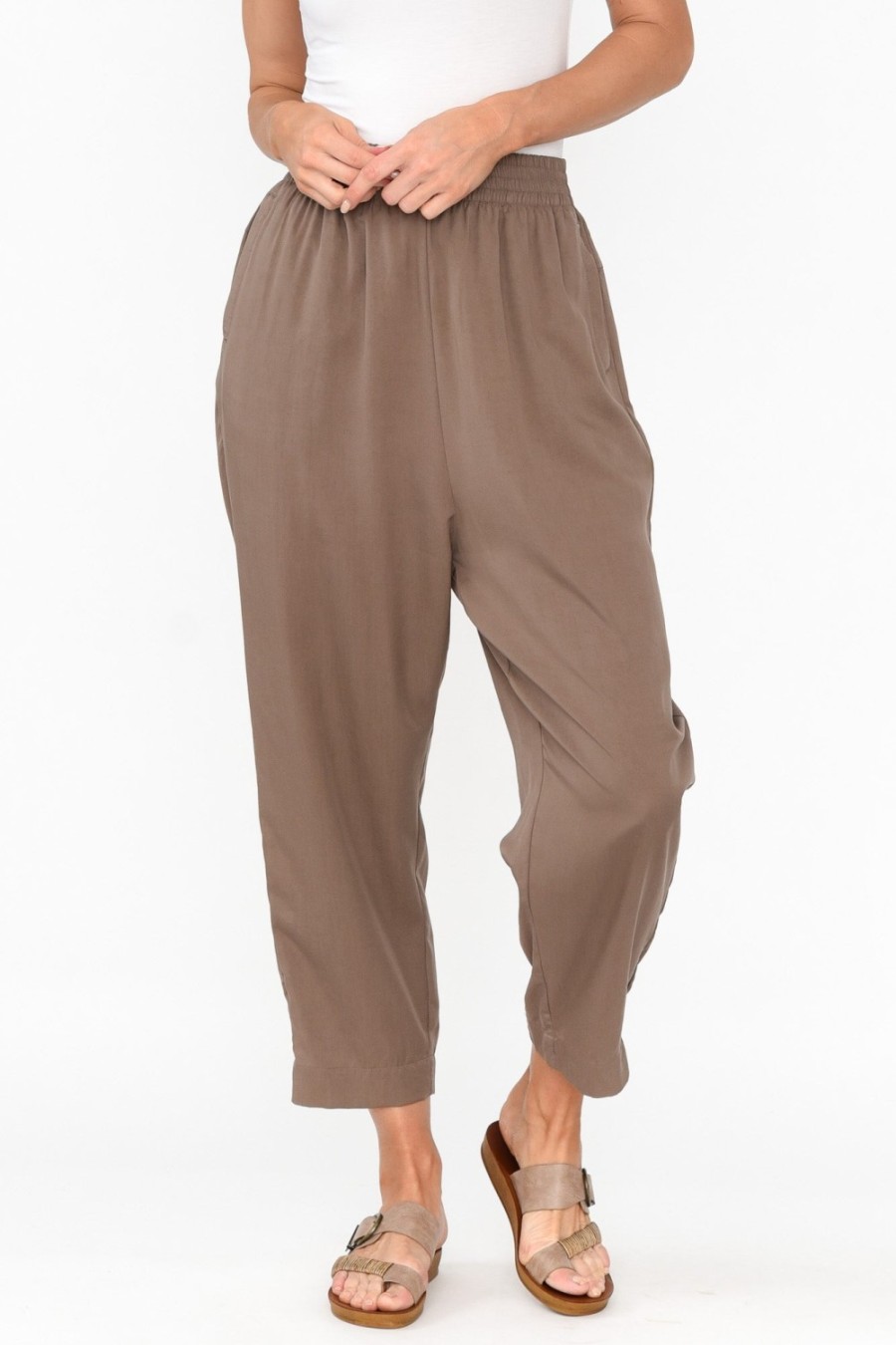 Clothing Tirelli Pants | Kanni Chocolate Lyocell Jogger Pant