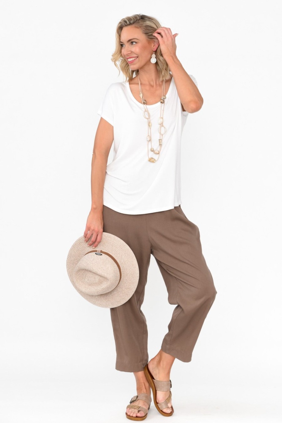 Clothing Tirelli Pants | Kanni Chocolate Lyocell Jogger Pant