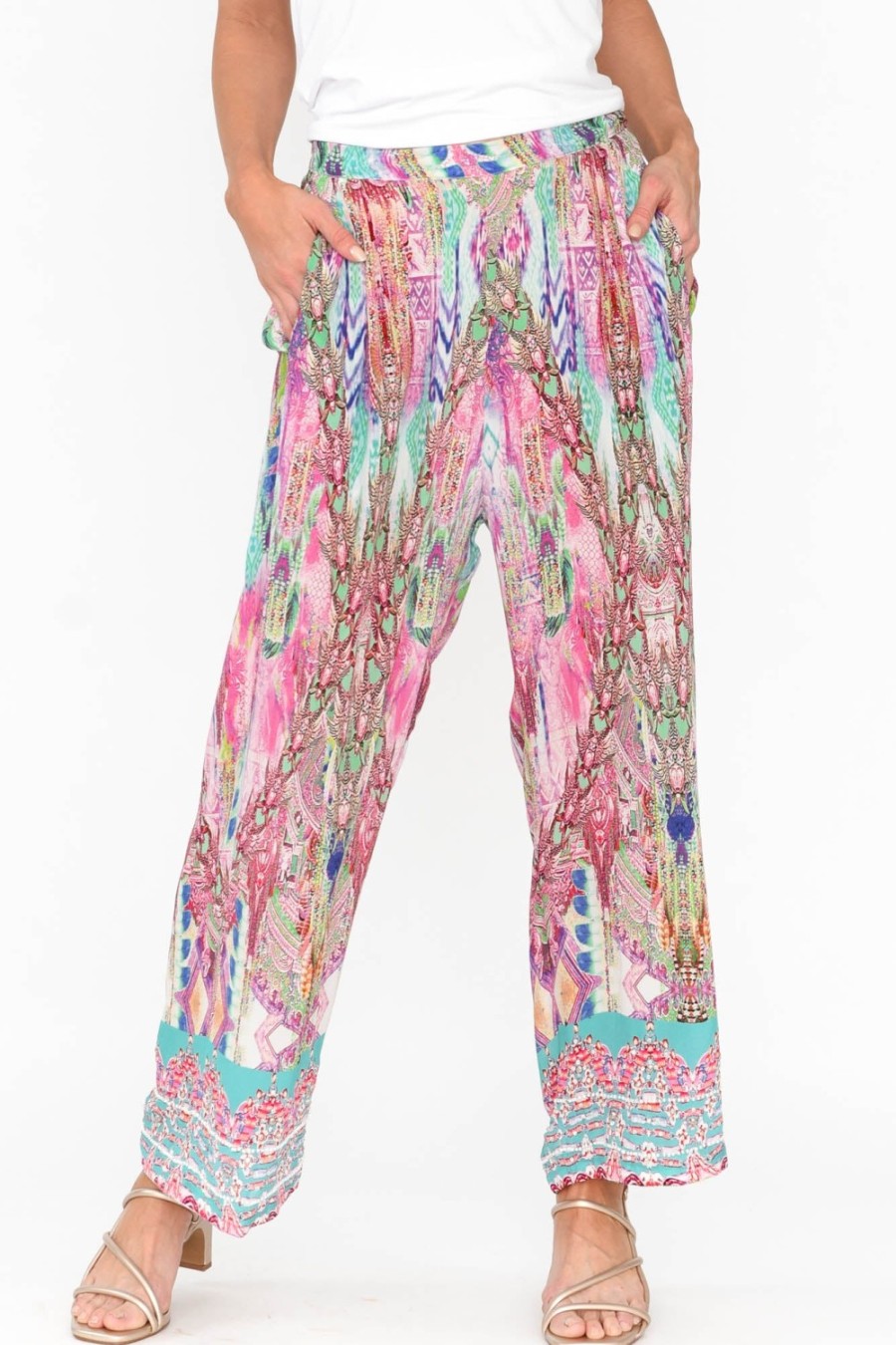 Clothing Fashion Spectrum Pants | Zahara Pink Silk Wide Leg Pant