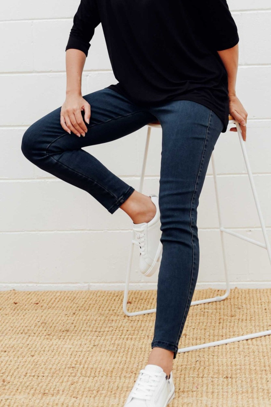 Clothing Threadz Jeans | Polly Blue Cotton Stretch Pant