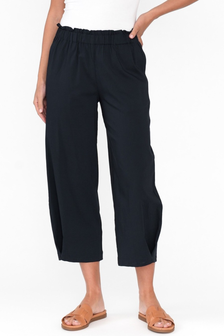 Clothing Clarity Pants | Carlton Navy Convertible Cropped Pant