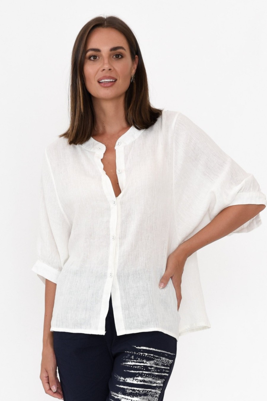 Clothing Worthier Linen Tops | Grayson White Linen Top