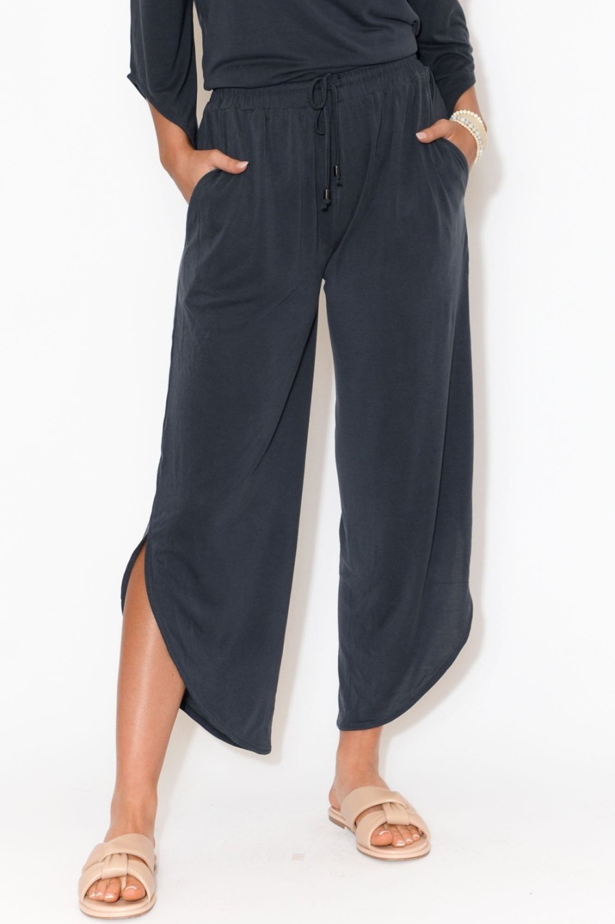 Clothing Xhayl Pants | Belu Navy Modal Cropped Pant