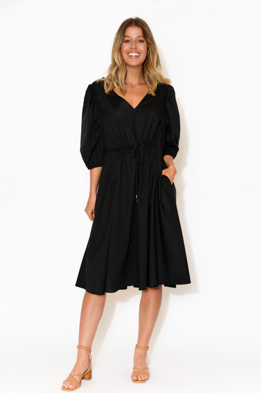 Clothing Fate Becker Cotton Dresses | Life Of Work Black Cotton Dress