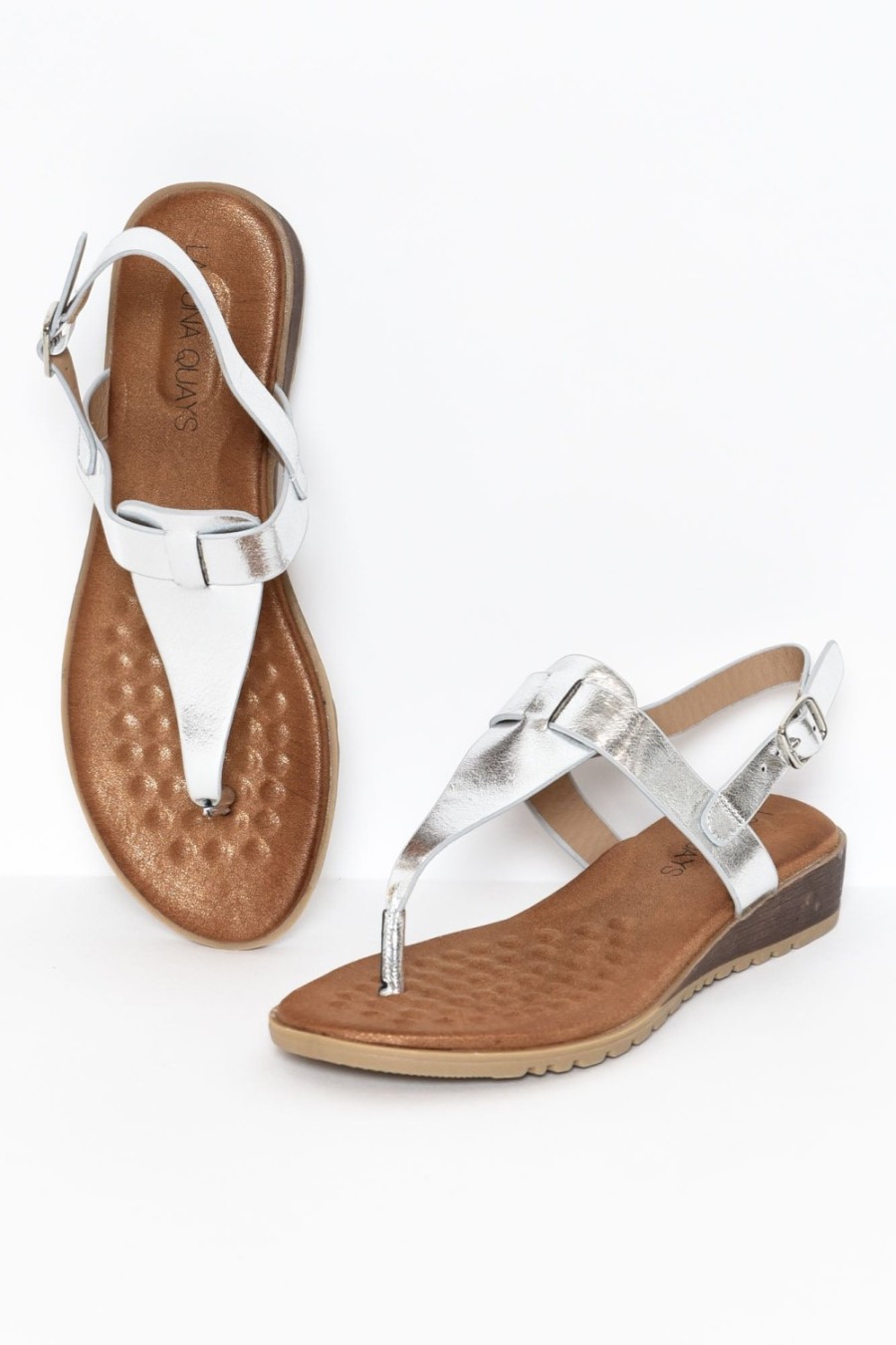 Shoes Laguna Quays Flat Sandals | Mawa Silver Sandal