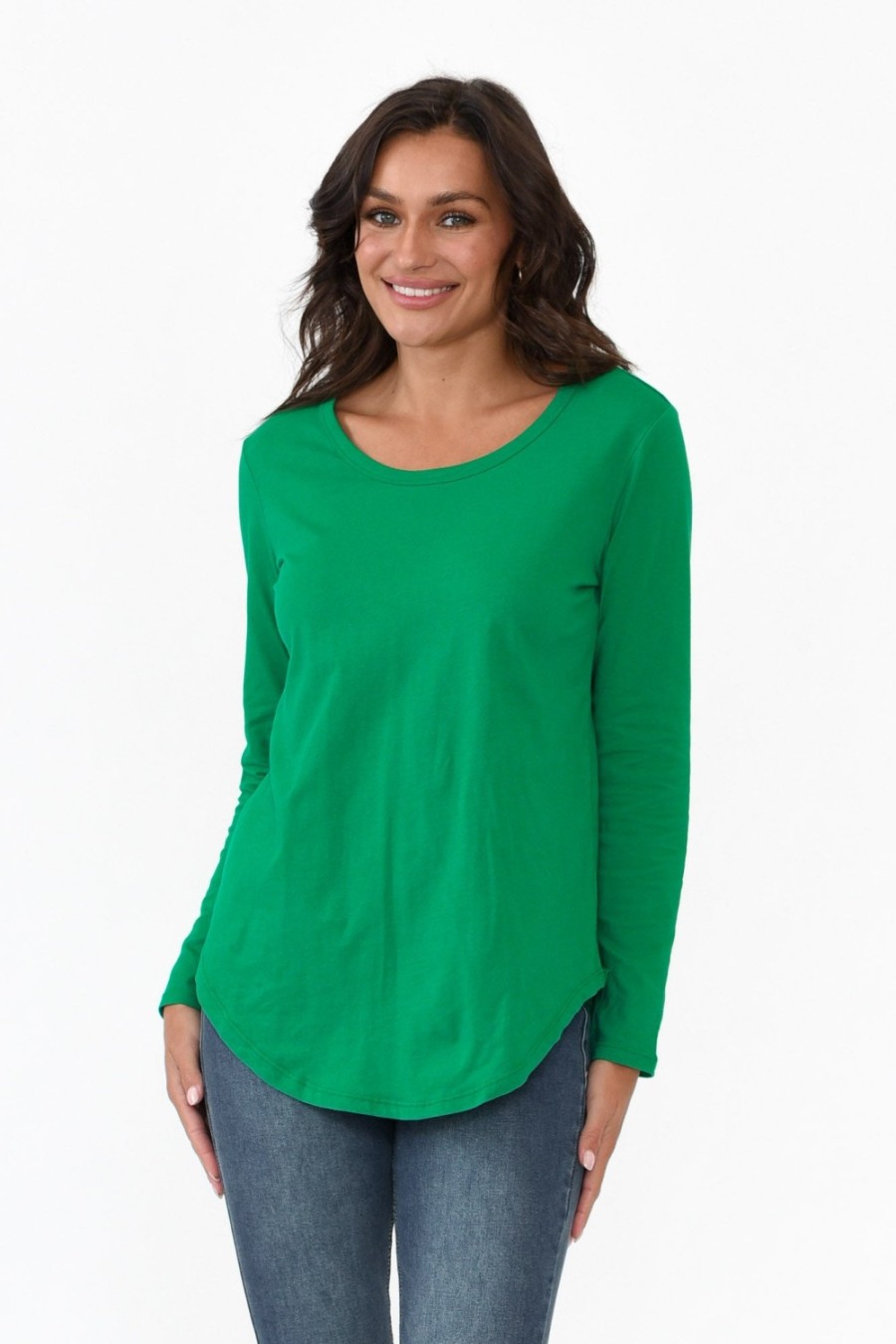 Clothing Betty Basics Sleeved Tops | Megan Jade Cotton Long Sleeve Top