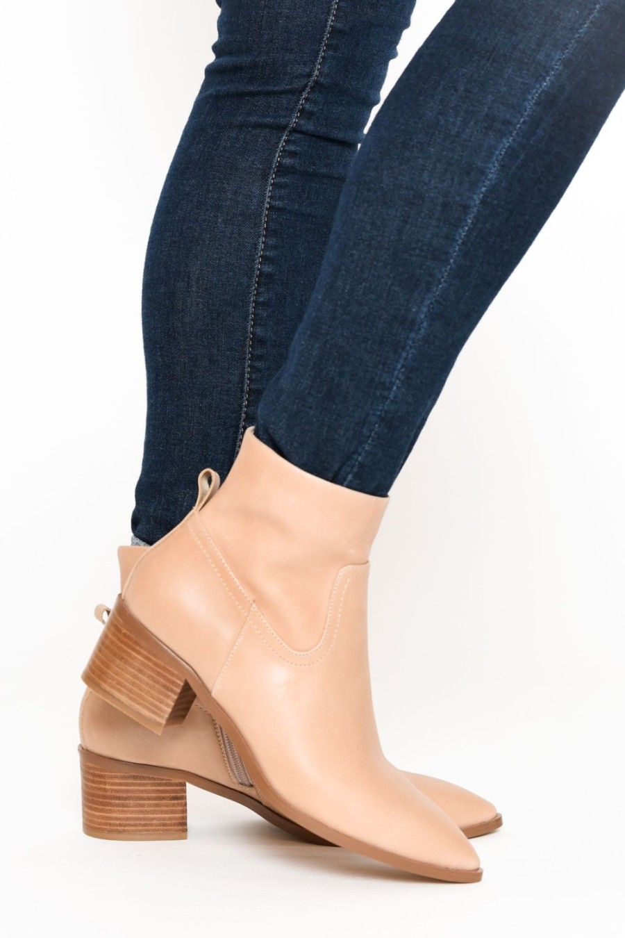 Shoes Nude Shoes | Haven Nude Leather Ankle Boot