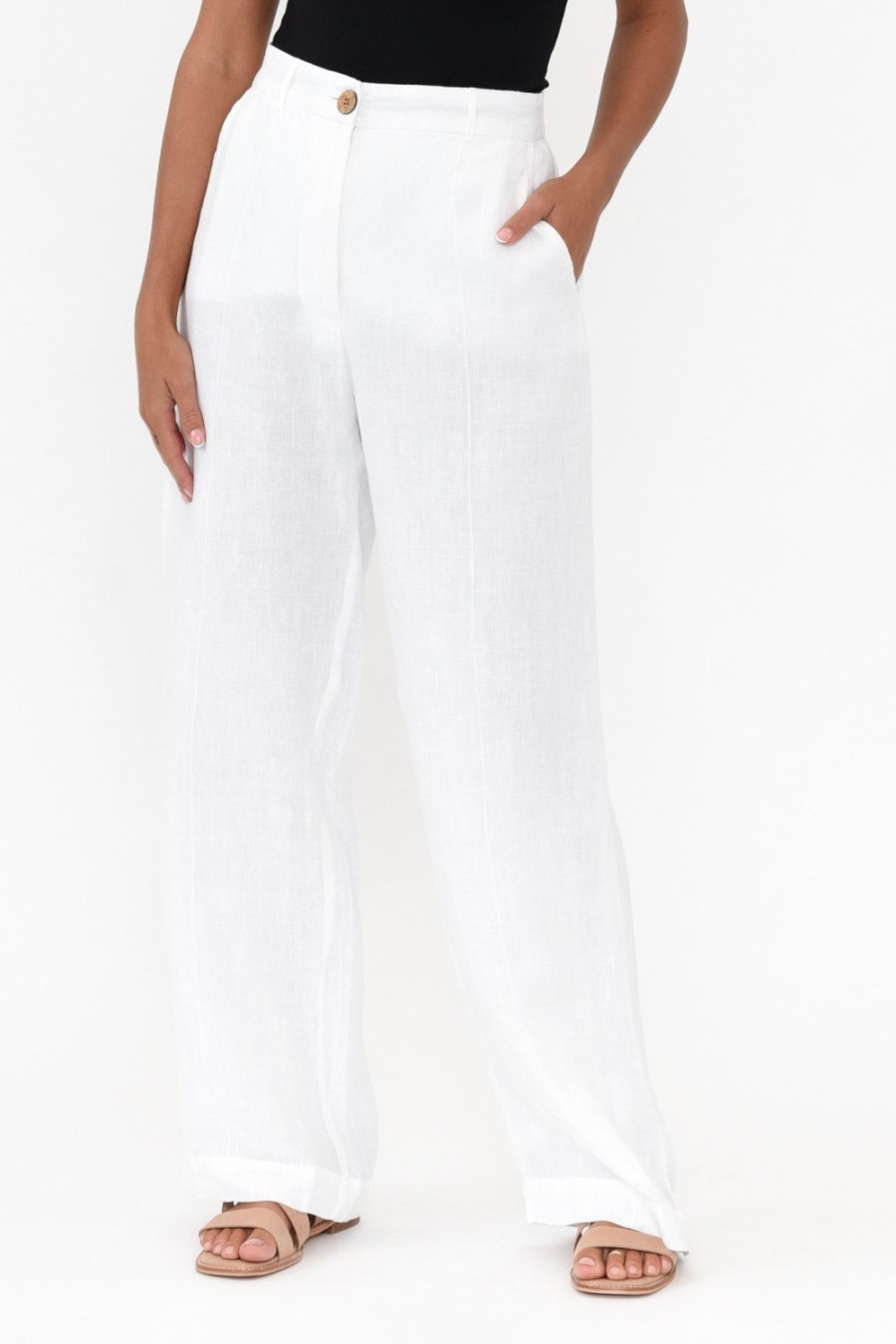 Clothing Eadie Lifestyle Pants | Barton White Linen Pant