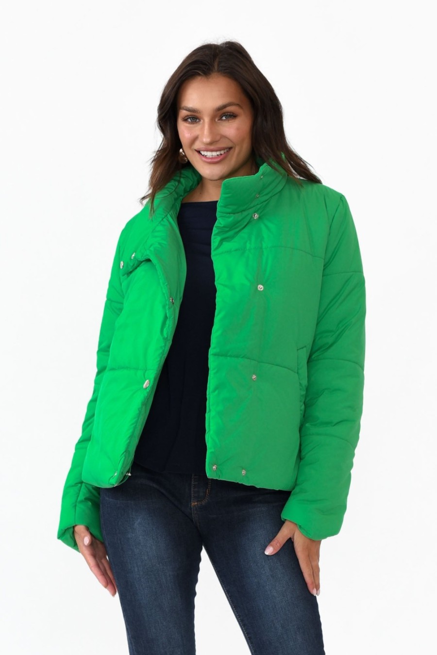 Clothing Brave u0026 True Jackets | Hudson Green Puffer Jacket