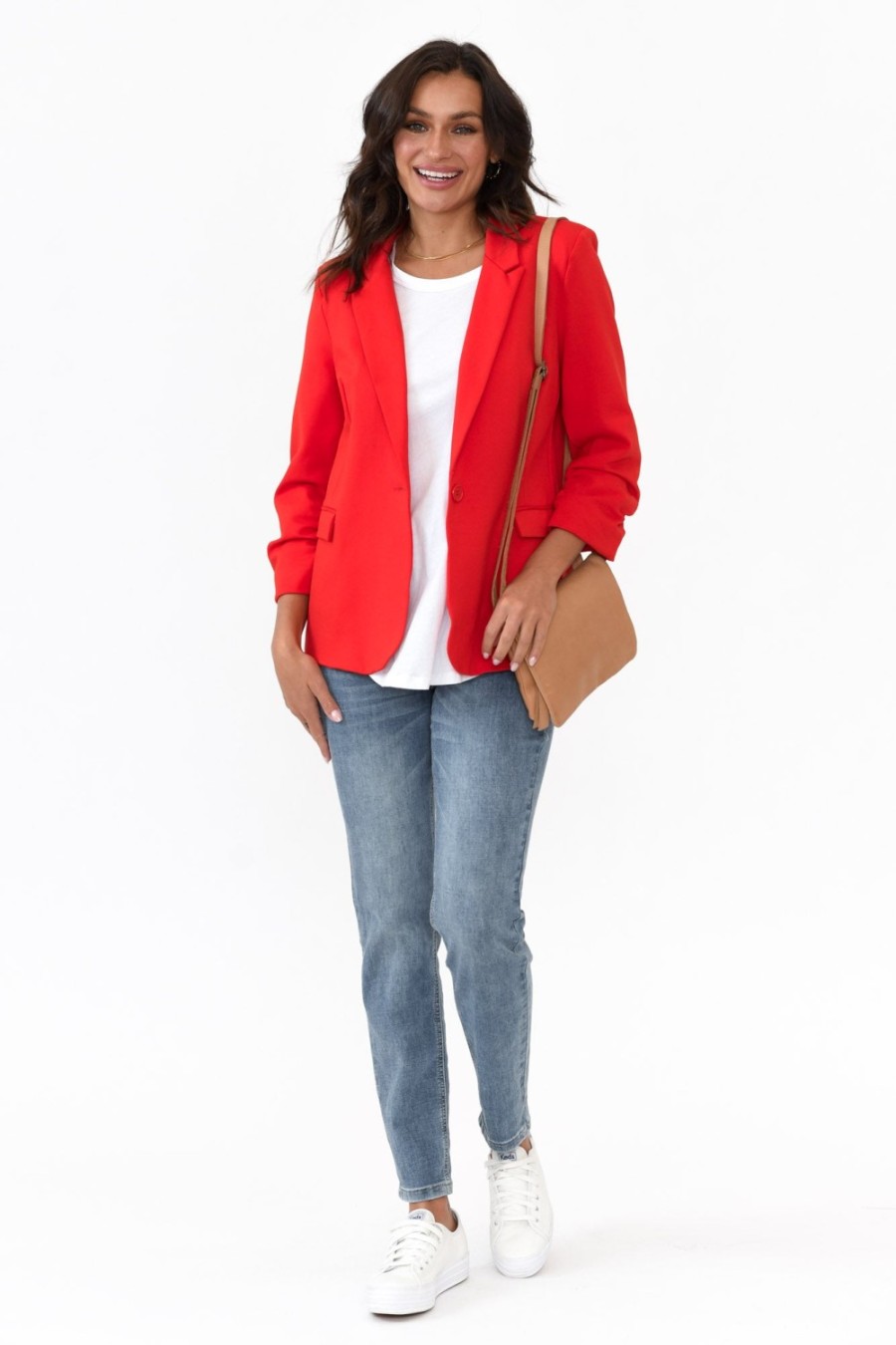 Clothing Betty Basics Jackets | Merci Red Ponte Blazer